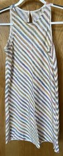 Lou & Grey multicolored textured stripe sleeveless swing dress Size XS
