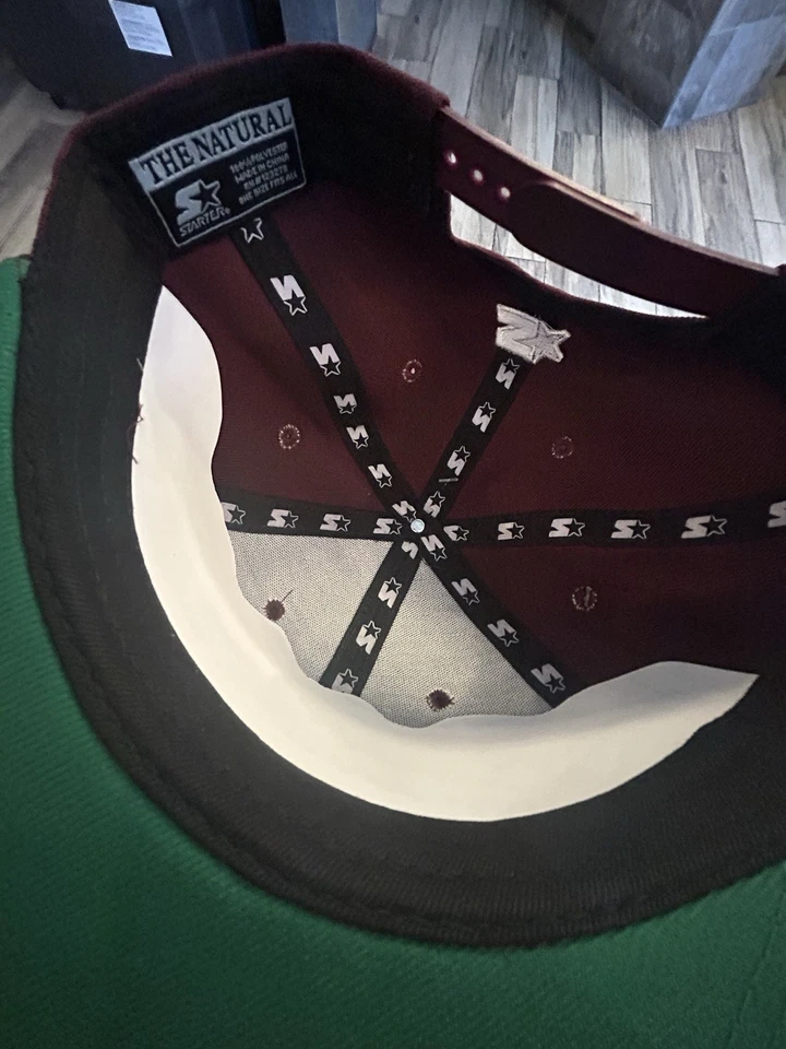 Rhude X Starter 黑色标签勃艮第天然平沿帽帽子世界白色标志 — 第 4/4 张图片