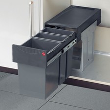Abfallsammler Terzett 15L/7L/7L Dunkelgrau Abfalltrennsystem Hailo 3666191