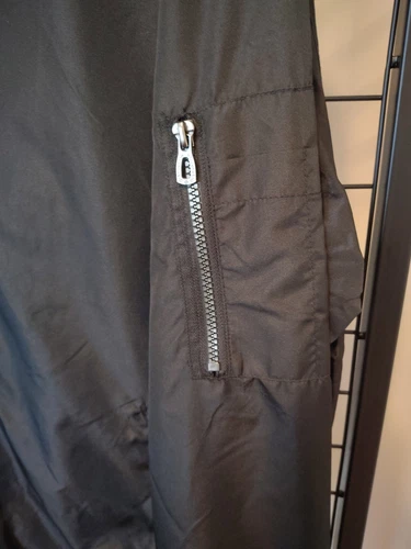 Distortion Bomber Jacket Men's Size Large Lightweight Pockets Black Full Zip image 5
