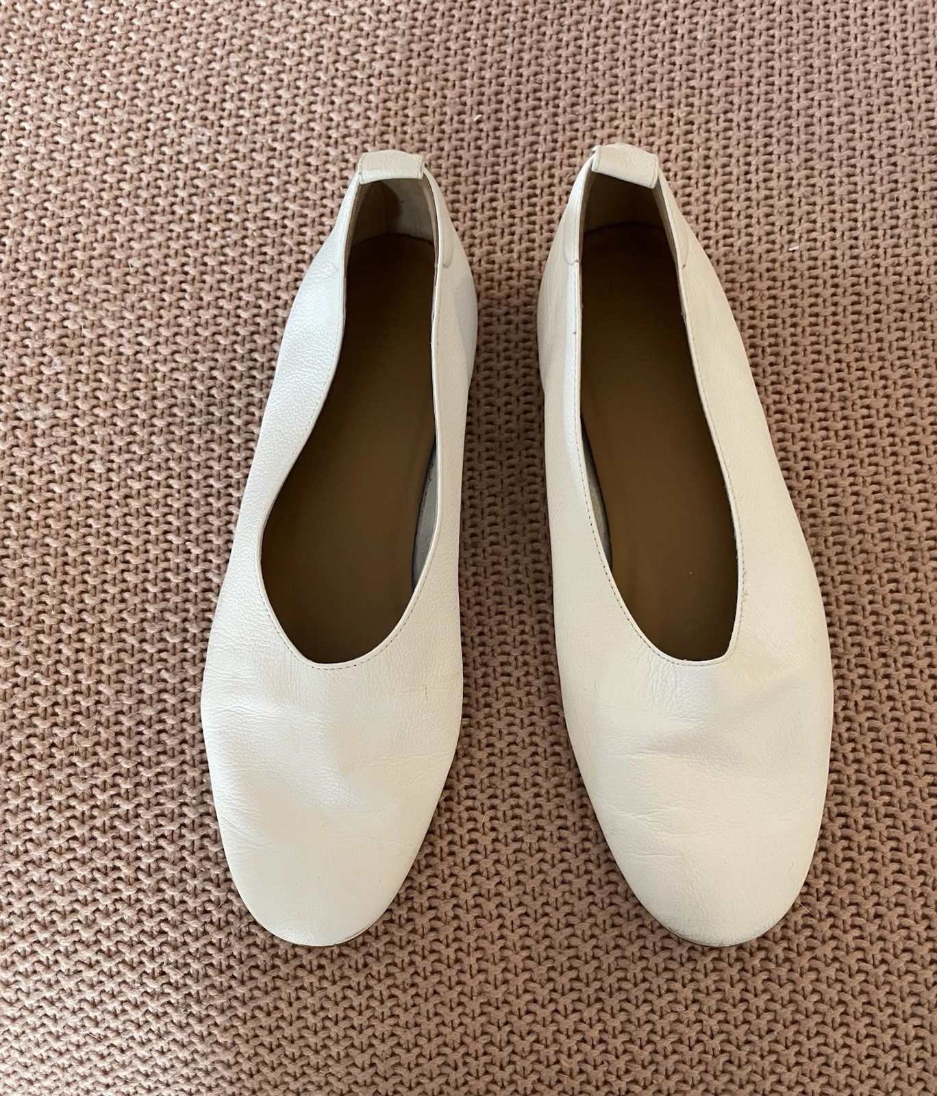 Everlane The Italian Leather Day Glove White Flat Shoes Size 7.5