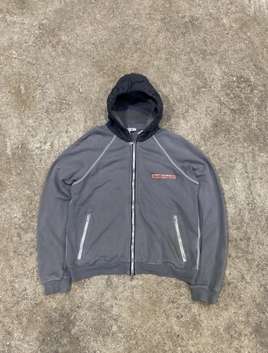 Prada Sport Archive primi anni 2000 felpa con cappuccio zip uomo small