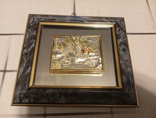 Quadro, quadretto con bassorilievo in lamina d'argento