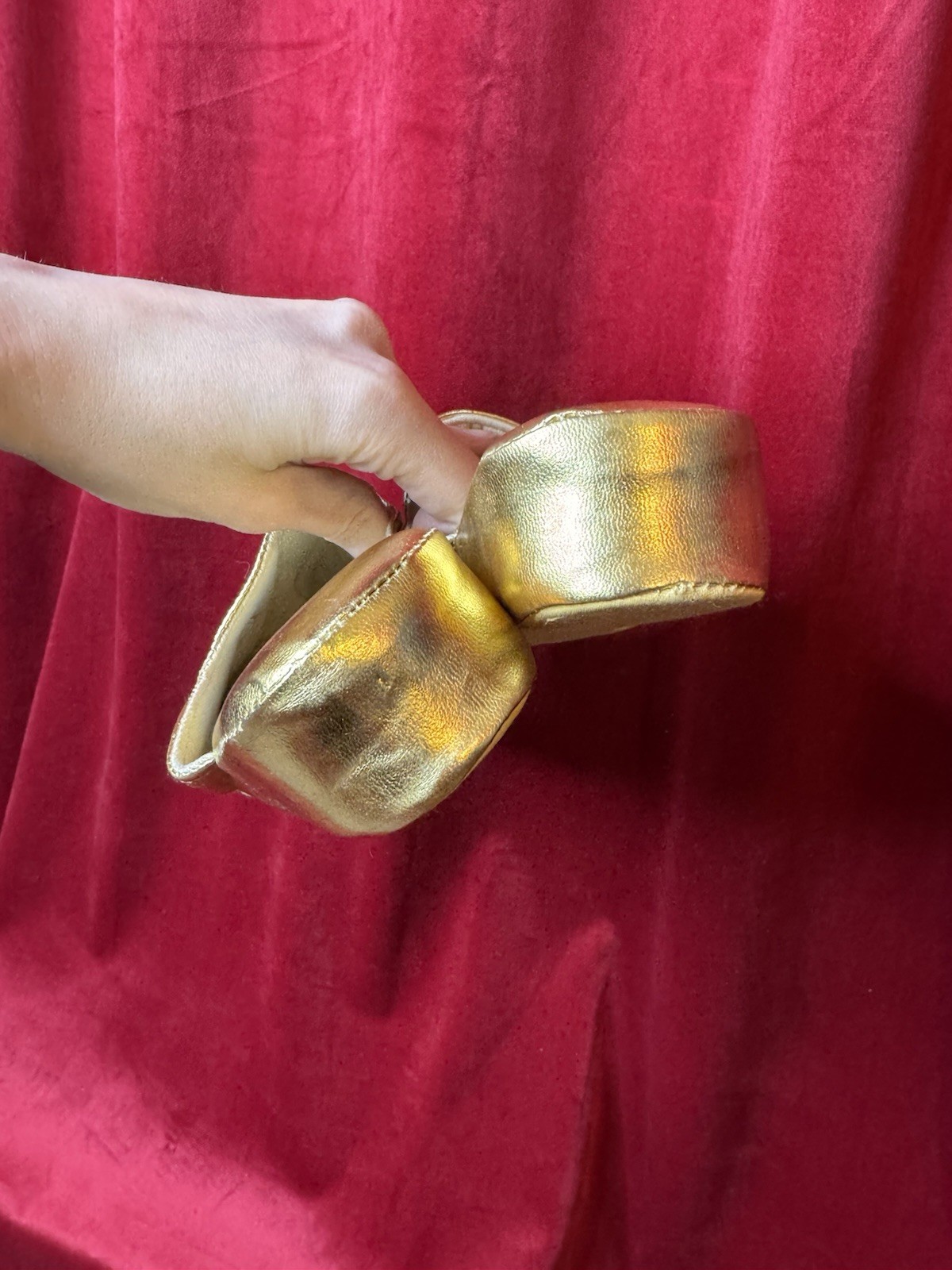 PANTOFOLA D’ORO Pantofole vintage anni 60 oro stile rockabilly pinup girl nuove vecch sto 8 