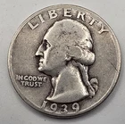 *SILVER* 1939  Washington Quarter - 90% Silver