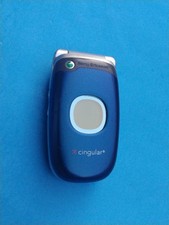 Sony Ericsson Z300a Cingular Rare Cellular GSM Flip Phone, Blue  Silver, Tested