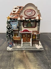 Christmas Coffee Shop Village House – Metal Tea Light Candle Holder