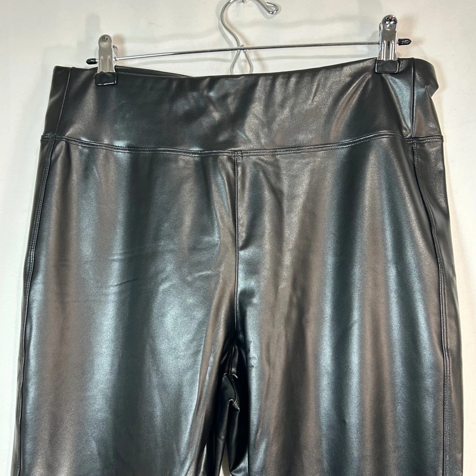 GAP 女式黑色人造皮革高腰打底裤 L 码 — 第 2/4 张图片