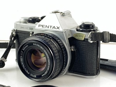 Pentax ME Super Vintage analoge Spiegelreflexkamera 35 mm/mit Objektiv 50 mm f/1,7 getestet & funktionsfähig