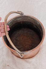 Ancien Vintage Chaudron Marmite En Cuivre 2,1 Kgs / H. 21 Cm / Diam. 31,5 Cm