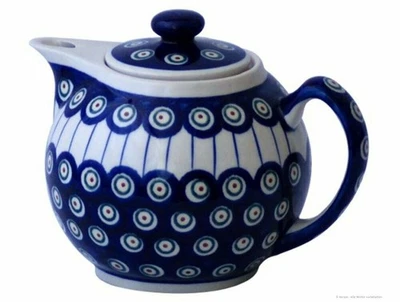 Original Bunzlauer Keramik Teekanne 1.0L im Dekor 8 / Kaffeekanne - Bild 1 von 2