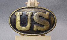 Vintage Civil War US Reproduction Brass Belt Buckle REPLICA