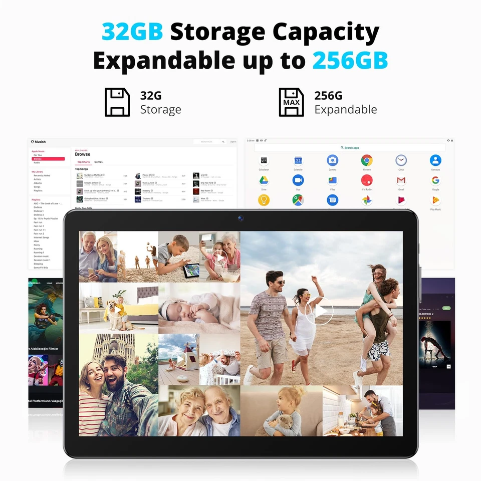 Dragon Touch MAX10 10" Android Tablet (2023) - 32GB, Wi-Fi, Android 12 - Black - Image 4 of 4