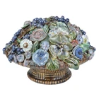 Handmade Ceramic Floral Basket Signed Lang Capodimonte‑Style Studio Pottery 8”