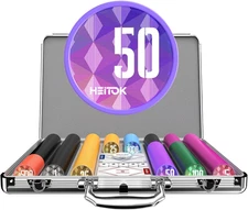 Poker Set with Numbered Chips, 500-Pcs 11.5G Weighted Casino Chips, 5 Dice, 2 De