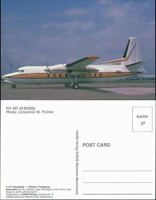 Propellerflugzeug F 27 Friendship - Fokkers Turboprop FH 227 auf Flughafen 1990