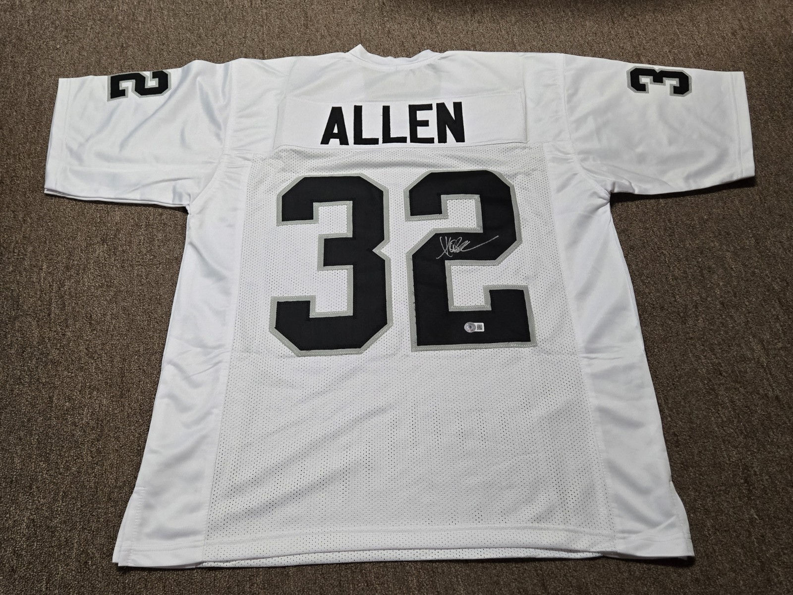 Marcus Allen Autographed Signed Oakland Raiders White XL Football Jersey Beckett Auto USC 