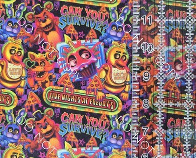 Custom 100% Cotton Woven Fabric Five Nights At Freddy's By The 1/4 Yard 9x56