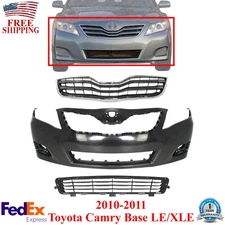 Front Bumper Cover Kit For 10-11 Toyota Camry Base/LE/XLE Model w/ Bumper Grille