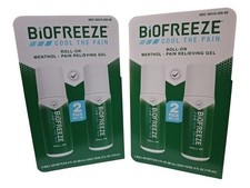 2 PACKS 4 TOTAL ROLL-ONS Biofreeze Pain-Relieving Gel 3 FL OZ, Topical Pain