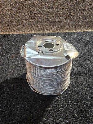 Laureola 1/8'' Type-7x7 Grade-304 1000 Ft Galvanized Steel Aircraft Cable, Silver