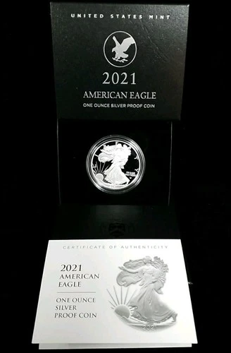 2021-W US Mint 1 oz Proof American Silver Eagle Type 2 w/Box & COA (21EAN)