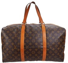 Vintage LOUIS VUITTON LV Monogram Leather Sac Souple 45 Boston Duffle Bag France