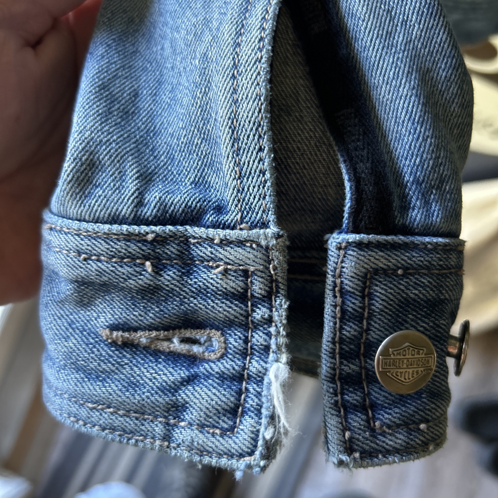 HARLEY DAVIDSON EAGLE EMBROIDERED PATCH Denim Jea… - image 4