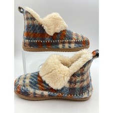 Dearfoams Women's Moritz Energy Return Plaid Ankle Bootie Slippers Sz 10 50
