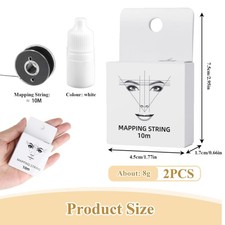 Augenbrauen Mapping Faden – 2 Stück, Vorgefärbt Schwarz, 10 M Lang, Für Microblading & Brow Design