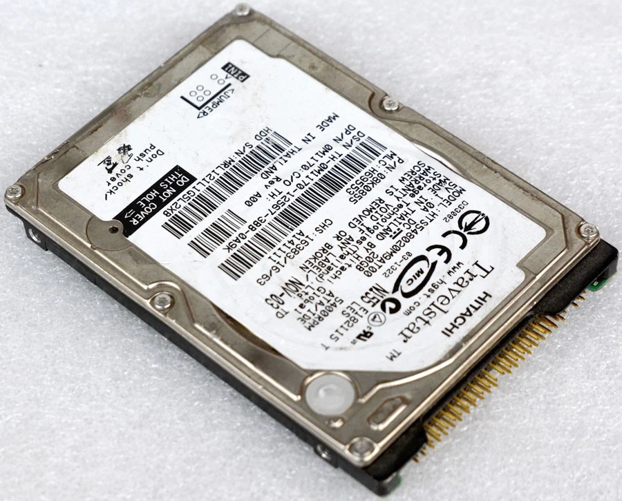 2,5" 6,35cm IDE HDD FESTPLATTE HTS548020M9AT00 20GB 5400RPM 08K0855 0M1170 M1353 - Bild 2 von 4