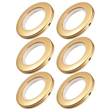 Curtain Grommets Plastic 1.5 Inch Inner Dia Drapery Eyelet Ring Brass Tone 6Pcs