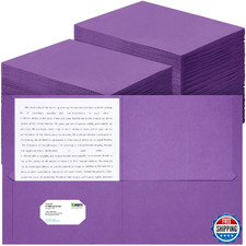 Harloon 75 Pack Two Pocket Folders Bulk Letter Size 8.5 x 11 Paper File Holder