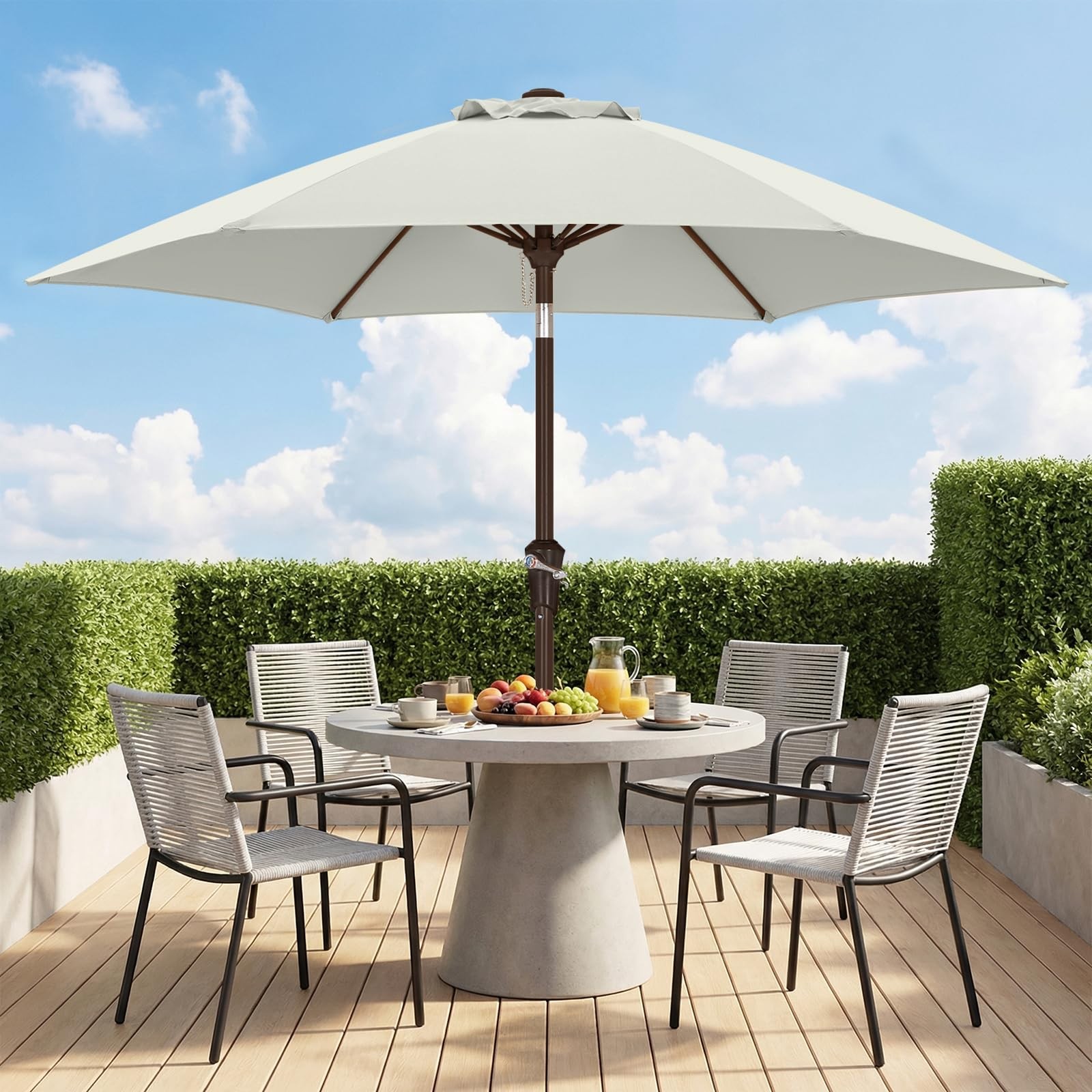 7.5ft Patio Umbrella Uv Protection Table Umbrella W/ Crank L