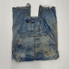 Vintage 50s Big Mac Distressed Workwear Denim Overalls 38x30 1950s True Vintage