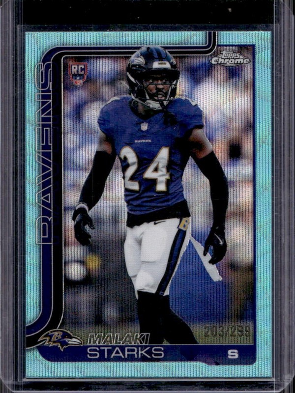 2025 Topps Chrome Malaki Starks Rookie RC Teal Wave Refractor #/299 Ravens