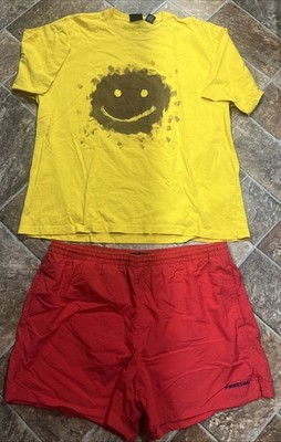 Running Forrest Gump Outfit Halloween Costume Set Casual Tee XL Shorts L VTG