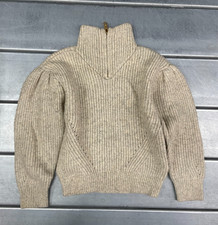 Scotch  Soda Balloon Sleeve Turtleneck Sweater Youth Size 8 Beige Knit