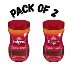  PACK OF 2  Folgers Classic Roast Instant Coffee, 8-Ounce Jar