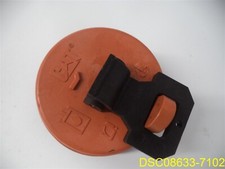 OEM Caterpillar Equipment Orange Fuel Cap 3" seal diameter, 3 3/4" OD