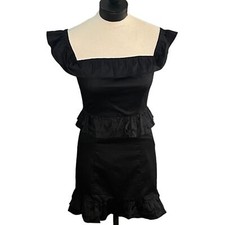 Express x Rocky Barnes Black Off the Shoulder Ruffle Dress Size 6 NWT