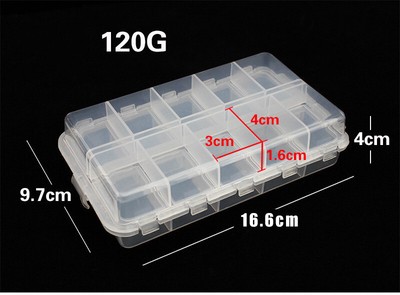 20 Compartments Fishing Tackle Box for Lures Baits Hooks Storage Case Plastic