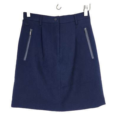 Lacoste Mini Skirt Womens 2 Navy Blue A-Line Prep School French Style Preppy