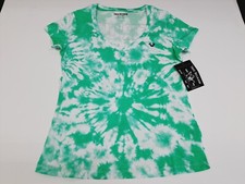 True Religion Women's Tie-Dye V-Neck T-Shirt with Horseshoe Logo