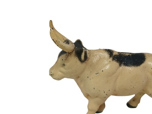 RARE Early 1900's A.C. Williams Hubley Cast Iron Longhorn Steer Bank - Picture 10 of 13