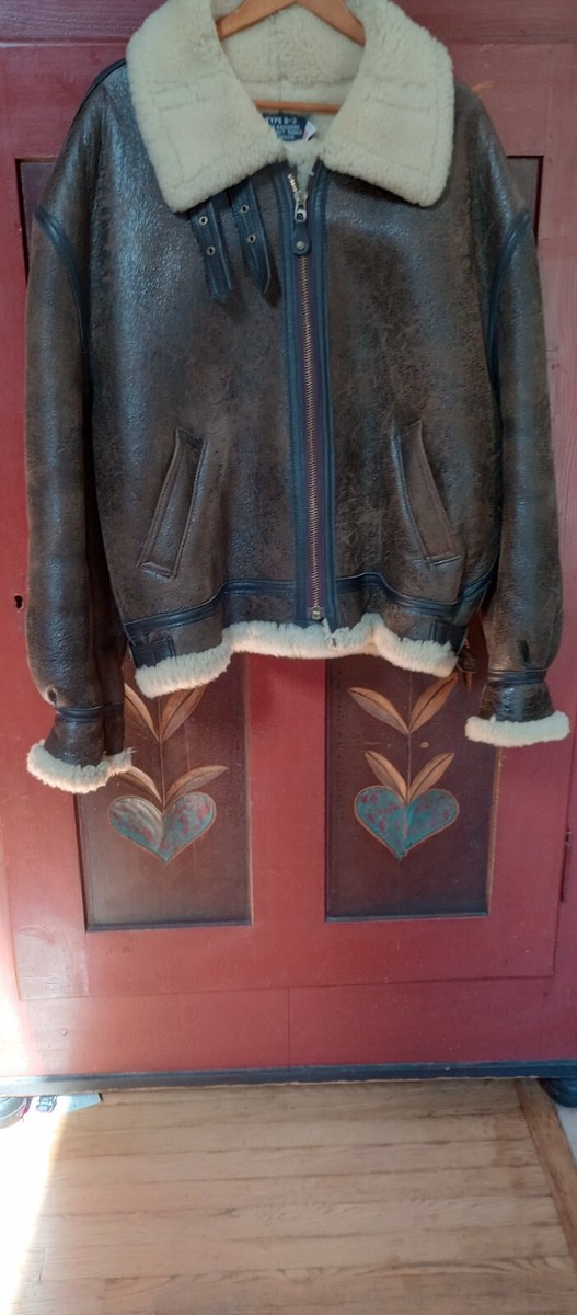 Schott Bros. New York Leather & Shearling Bomber Jacket 86A