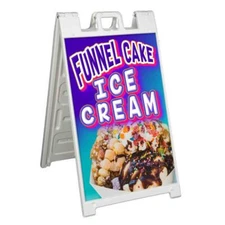 FUNNEL CAKE ICE CREAM Signicade 24x36 AFrame Plastic Sidewalk Sign CARNIVAL FOOD