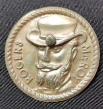 Placca Metallica MR. ROY ROGERS Ø45 mm - Originale da Collezione