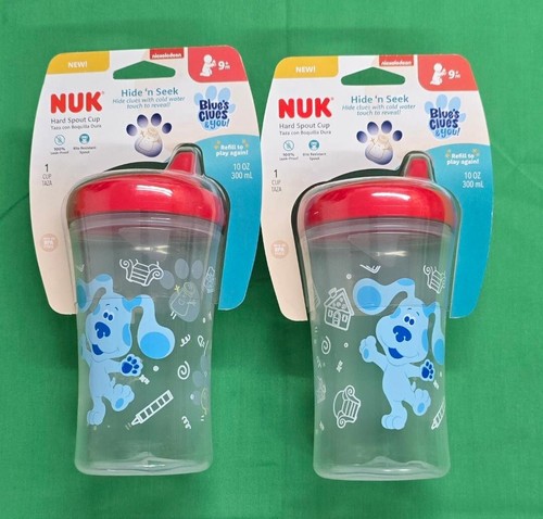 Lot of 2 New NUK Hide 'n Seek Hard Spout Sippy Cups. **Blue's Clues**