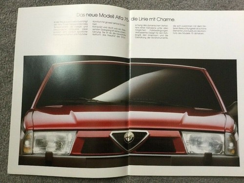 Alfa Romeo 75 2.0 T Spark 3.0 Brochure 1988 Italian Excellent - Picture 2 of 3